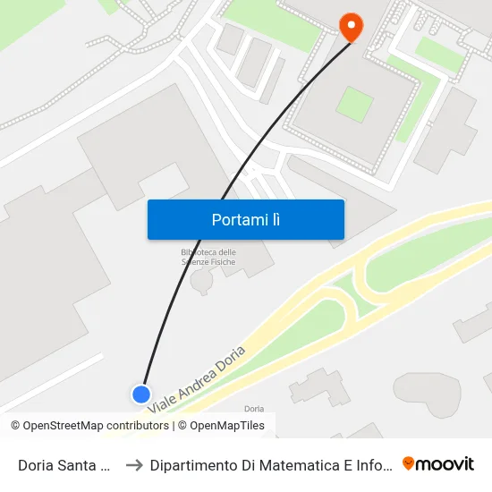 Doria Santa Sofia to Dipartimento Di Matematica E Informatica map