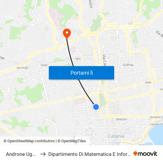 Androne Ughetti to Dipartimento Di Matematica E Informatica map