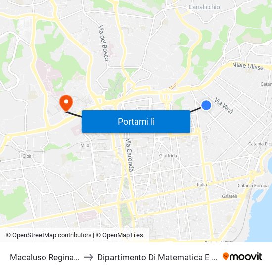 Macaluso Regina Bianca to Dipartimento Di Matematica E Informatica map