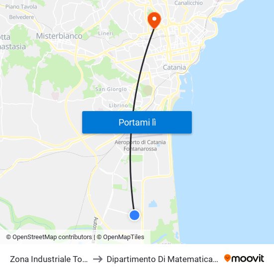 Zona Industriale Torre Allegra to Dipartimento Di Matematica E Informatica map