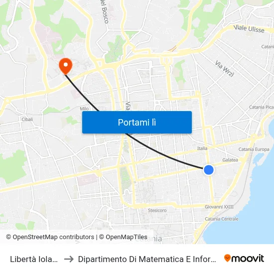 Libertà Iolanda to Dipartimento Di Matematica E Informatica map