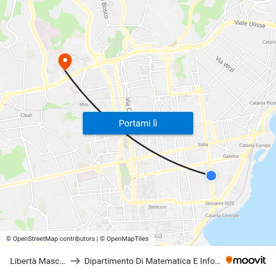 Libertà Mascagni to Dipartimento Di Matematica E Informatica map