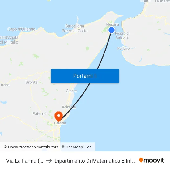 Via La Farina (Atm) to Dipartimento Di Matematica E Informatica map