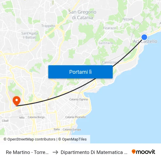 Re Martino - Torrente Ovest to Dipartimento Di Matematica E Informatica map