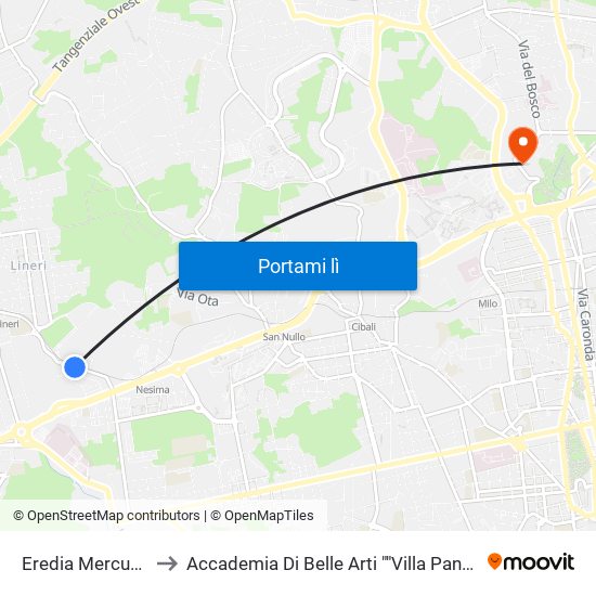 Eredia Mercurio to Accademia Di Belle Arti ""Villa Pantò"" map