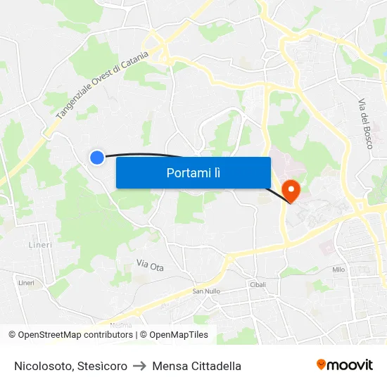 Nicolosoto, Stesìcoro to Mensa Cittadella map