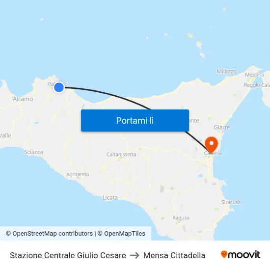 Stazione Centrale Giulio Cesare to Mensa Cittadella map