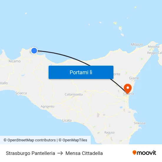 Strasburgo Pantelleria to Mensa Cittadella map