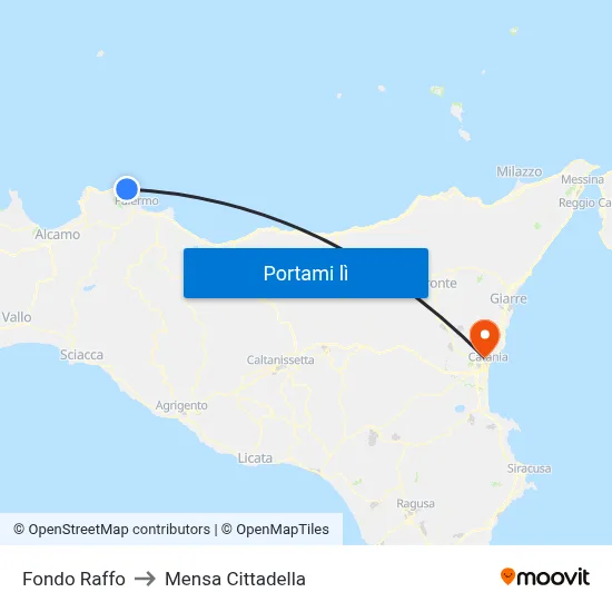 Fondo Raffo to Mensa Cittadella map