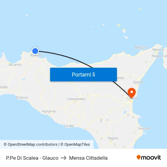 P.Pe Di Scalea - Glauco to Mensa Cittadella map
