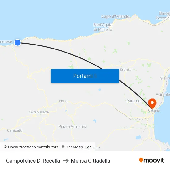 Campofelice Di Rocella to Mensa Cittadella map