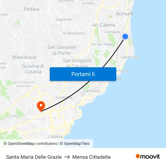 Santa Maria Delle Grazie to Mensa Cittadella map