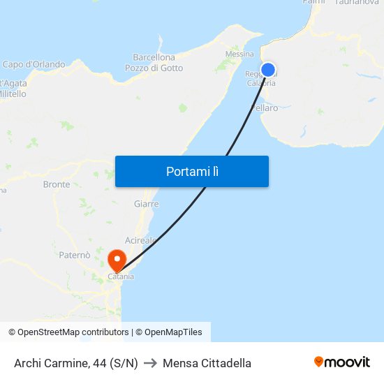 Archi Carmine, 44 (S/N) to Mensa Cittadella map