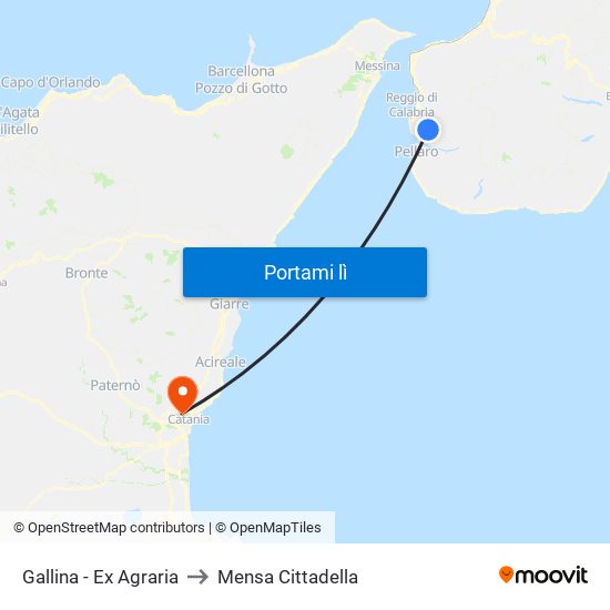 Gallina - Ex Agraria to Mensa Cittadella map