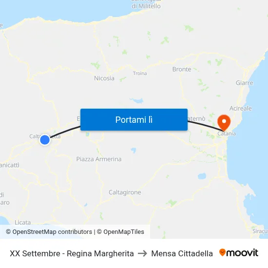 XX Settembre - Regina Margherita to Mensa Cittadella map