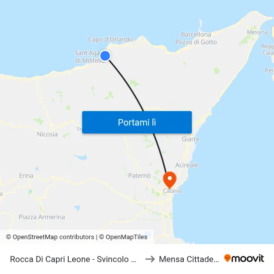 Rocca Di Capri Leone - Svincolo A20 to Mensa Cittadella map