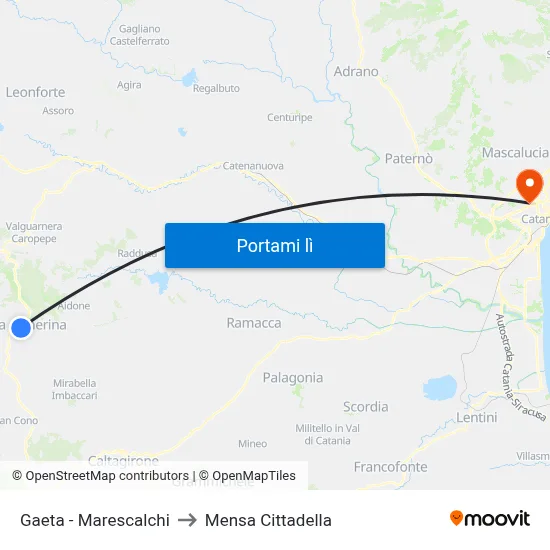 Gaeta - Marescalchi to Mensa Cittadella map