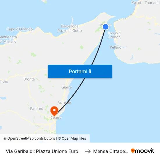 Via Garibaldi; Piazza Unione Europea to Mensa Cittadella map