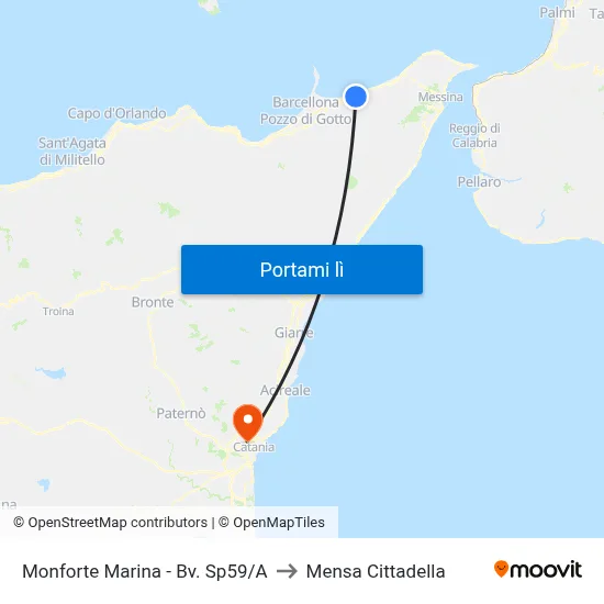 Monforte Marina - Bv. Sp59/A to Mensa Cittadella map
