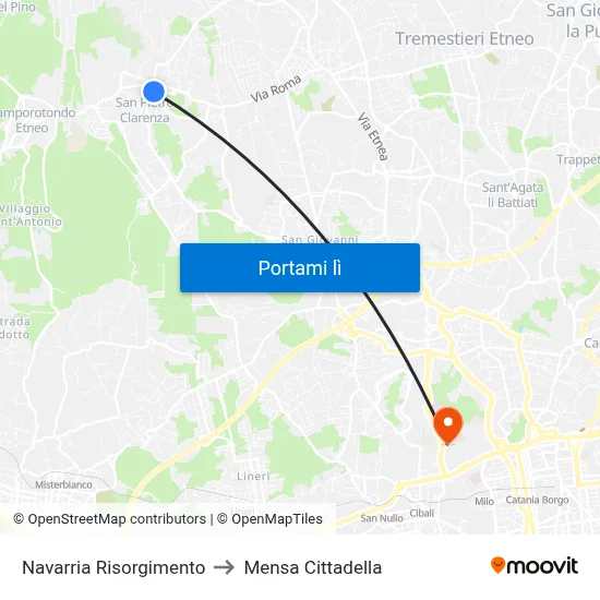 Navarria Risorgimento to Mensa Cittadella map