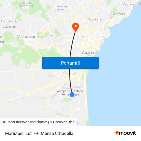 Maristaeli Est to Mensa Cittadella map
