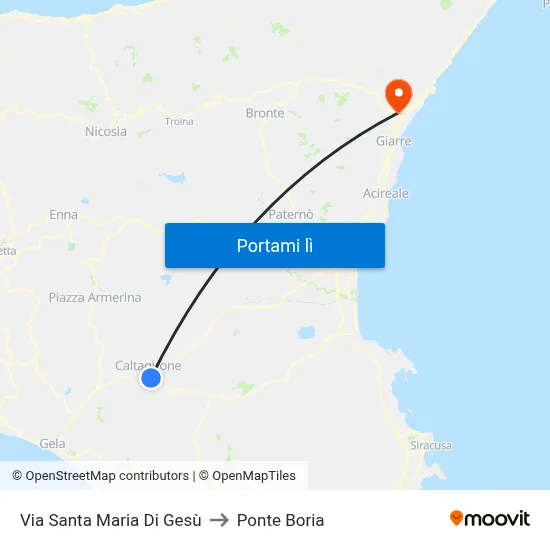 Via Santa Maria Di Gesù to Ponte Boria map