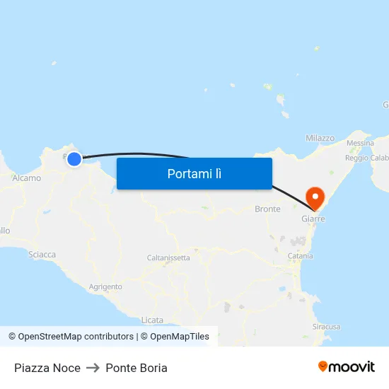 Piazza Noce to Ponte Boria map