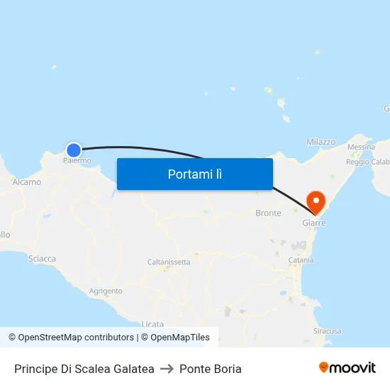 Principe Di Scalea Galatea to Ponte Boria map
