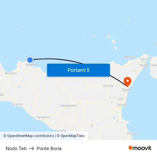 Nodo Teti to Ponte Boria map