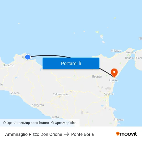 Ammiraglio Rizzo Don Orione to Ponte Boria map