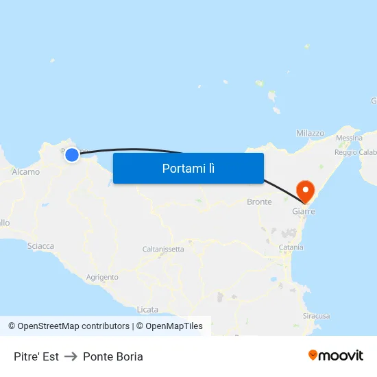 Pitre' Est to Ponte Boria map