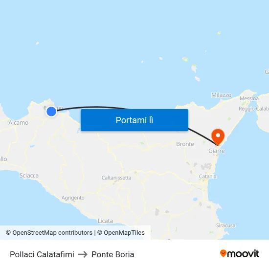 Pollaci Calatafimi to Ponte Boria map