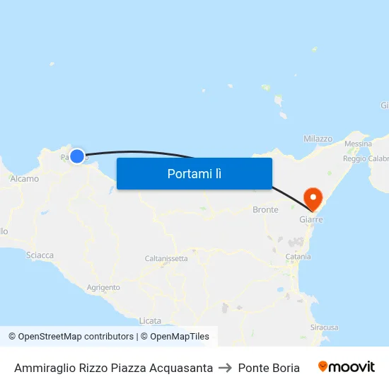 Ammiraglio Rizzo Piazza Acquasanta to Ponte Boria map