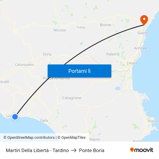 Martiri Della Libertà - Tardino to Ponte Boria map