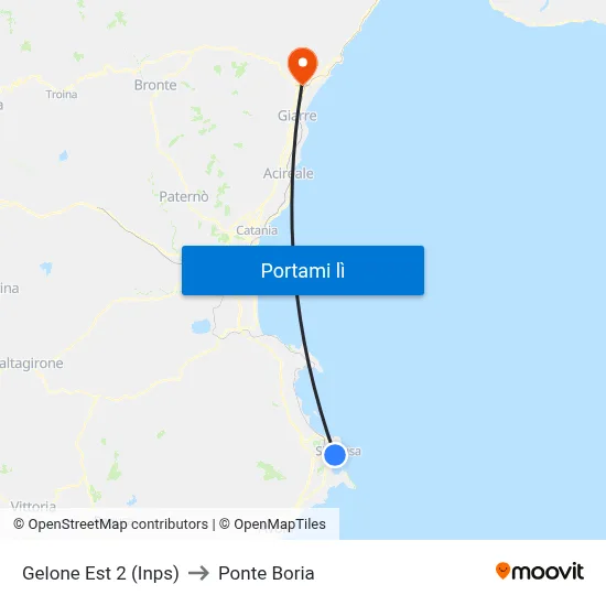 Gelone Est 2 (Inps) to Ponte Boria map