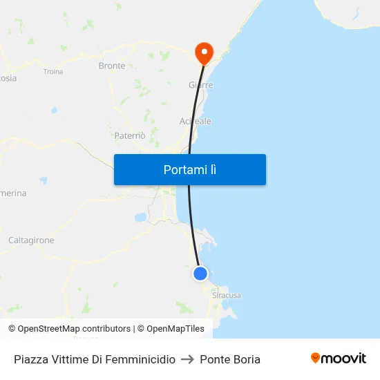 Piazza Vittime Di Femminicidio to Ponte Boria map