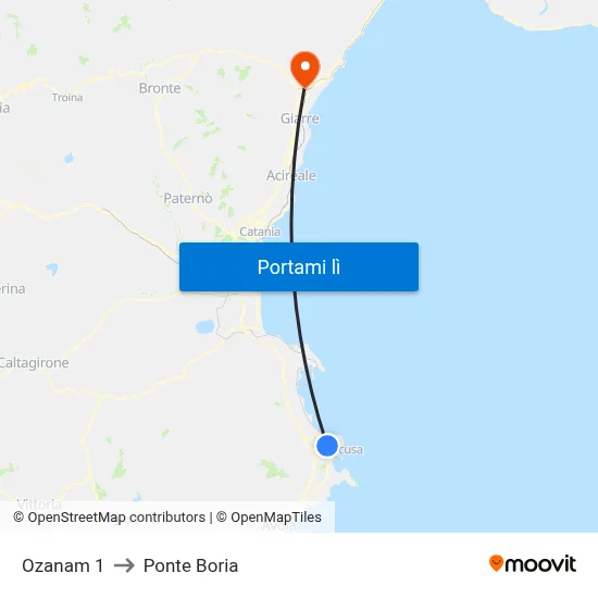Ozanam 1 to Ponte Boria map