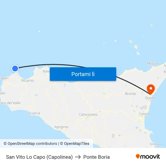 San Vito Lo Capo (Capolinea) to Ponte Boria map
