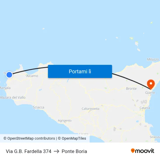 Via G.B. Fardella  374 to Ponte Boria map