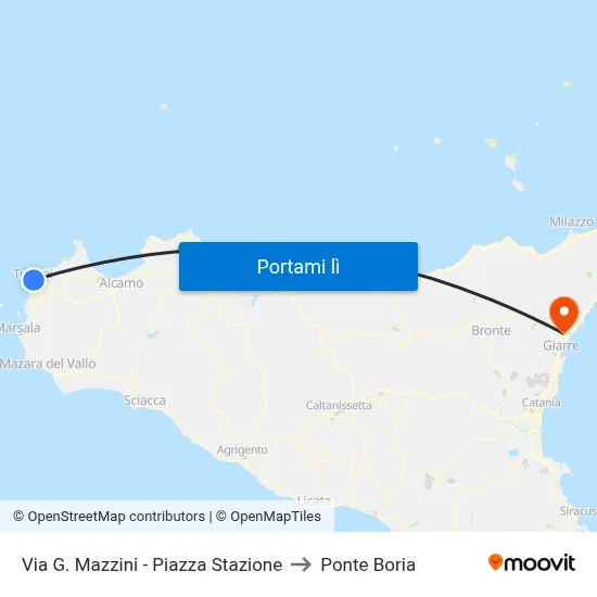 Via G. Mazzini - Piazza Stazione to Ponte Boria map