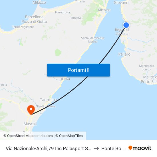 Via Nazionale-Archi,79 Inc Palasport S/N to Ponte Boria map