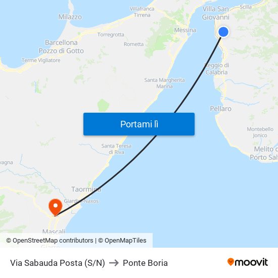 Via Sabauda  Posta (S/N) to Ponte Boria map