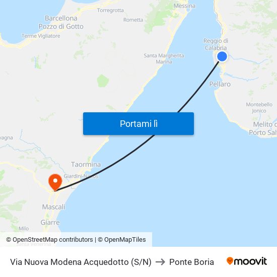 Via Nuova Modena  Acquedotto (S/N) to Ponte Boria map