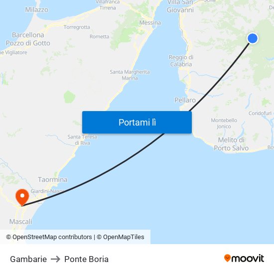 Gambarie to Ponte Boria map