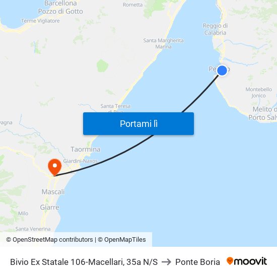 Bivio Ex Statale 106-Macellari, 35a N/S to Ponte Boria map