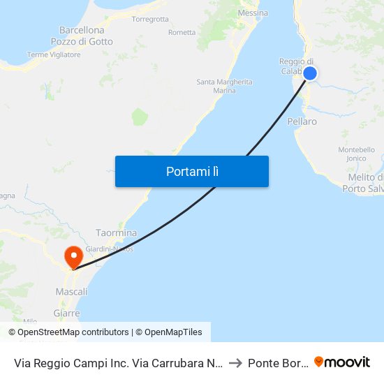 Via Reggio Campi  Inc. Via Carrubara N/S to Ponte Boria map