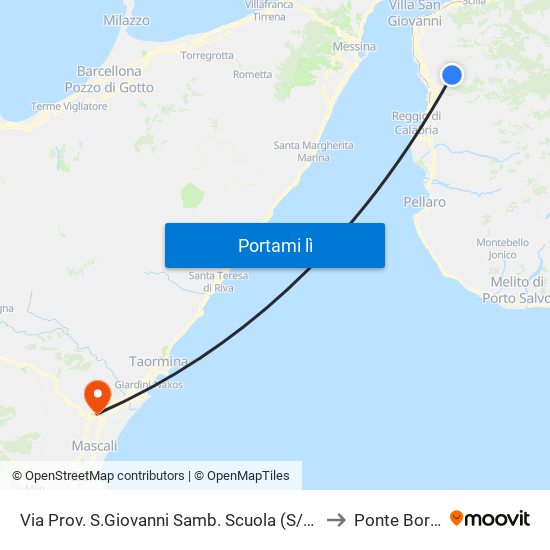 Via Prov. S.Giovanni Samb.  Scuola (S/N) to Ponte Boria map