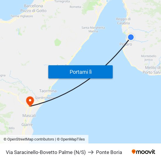 Via Saracinello-Bovetto  Palme (N/S) to Ponte Boria map