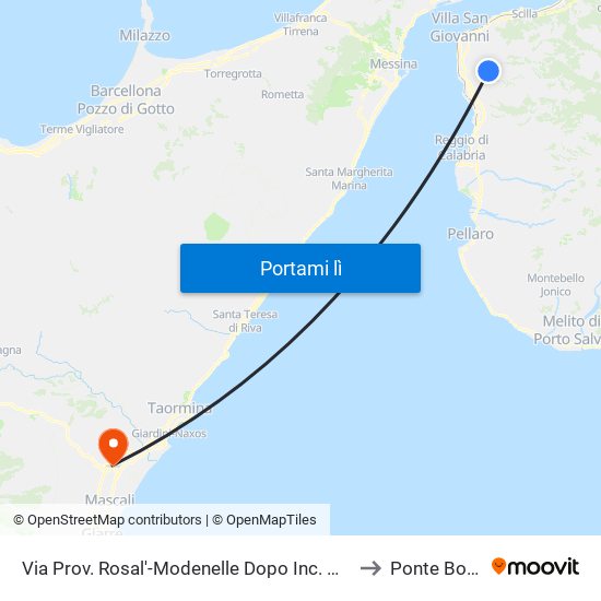 Via Prov. Rosal'-Modenelle Dopo Inc. Mod to Ponte Boria map