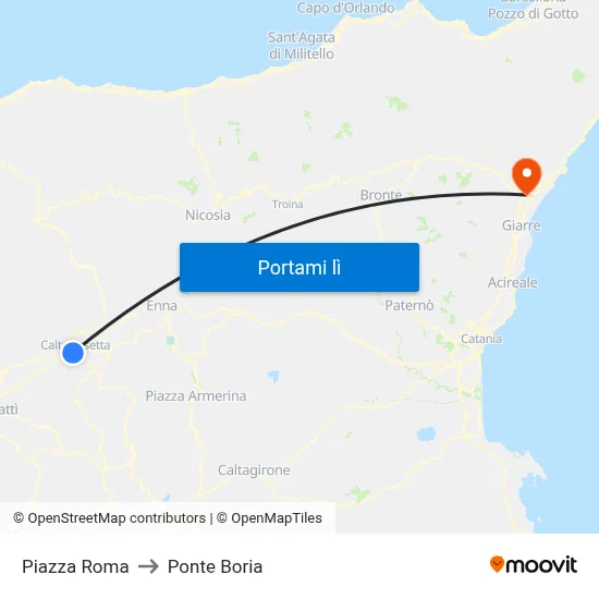 Piazza Roma to Ponte Boria map